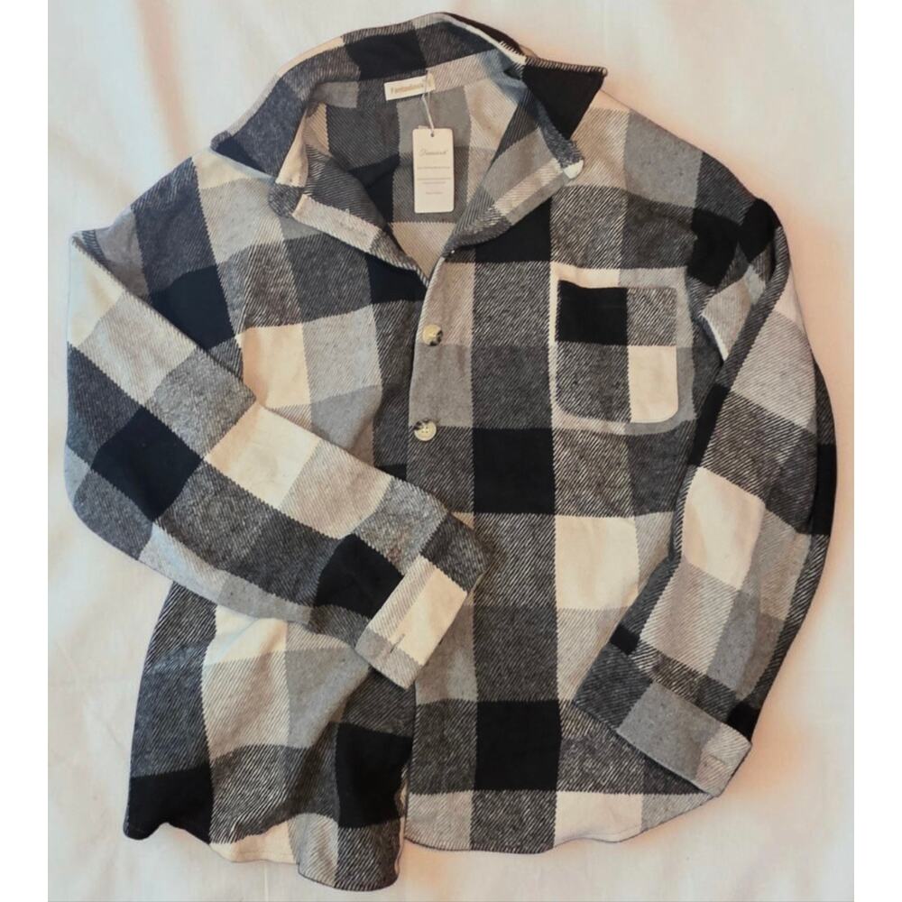 NWT Black Plaid Button Front Shacket Women’s Size 3x Plus Size Flannel
